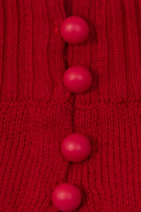 Shirley Red Button Keyhole Cropped Jumper