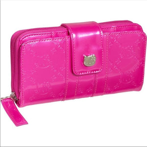 Hello Kitty Pearlescent Pink Checkbook Wallet
