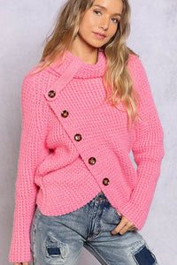 Ada Pink Asymmetrical Hem Sweater