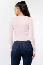 Load image into Gallery viewer, Pink Cherry Applique Long Sleeved Crop Top
