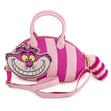 Load image into Gallery viewer, Disney Alice In Wonderland Cheshire Cat Applique Crossbody Purse with Fluffy Tail
