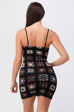 Load image into Gallery viewer, Crochet Print Mini Tank Dress
