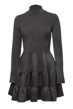Load image into Gallery viewer, Dark Mori Black Velvet Mock Neck Mini Dress
