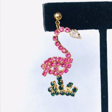 Load image into Gallery viewer, Blingy Lil Flamingo and Crown Earrings
