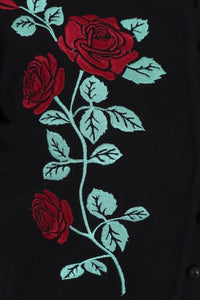Lucy Dark Rose Black and Red Cardigan