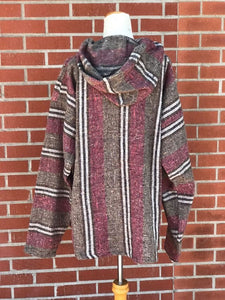 Brown and Pink Striped Hoodie