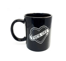 Load image into Gallery viewer, F*ck Off and Die Tattoo Hearts Mug
