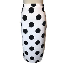 Load image into Gallery viewer, White and Black Polka Dot Wiggle Skirt- Size Medium LAST ONE!
