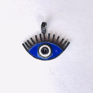 Evil Eye with Lashes Enamel Pendant