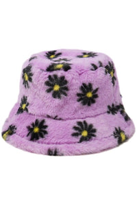 Daisy Faux Fur Bucket Hat- More Colors Available!