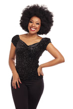 Load image into Gallery viewer, Black Glitter Dolores Top
