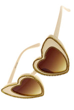 Load image into Gallery viewer, Bedazzled Heart Sunglasses- 5 colors available
