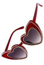 Load image into Gallery viewer, Bedazzled Heart Sunglasses- 5 colors available
