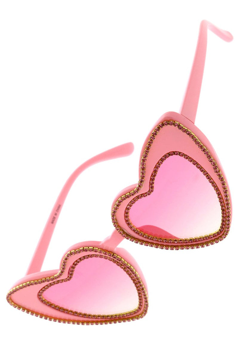 Bedazzled Heart Sunglasses- 5 colors available