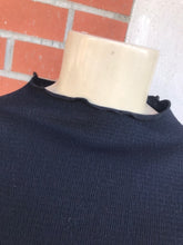 Load image into Gallery viewer, Black Lettuce Neck Crop Top
