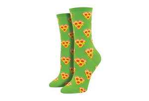 Love You To Pizzas (Green) Women's Funky Socks
