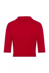Shirley Red Button Keyhole Cropped Jumper