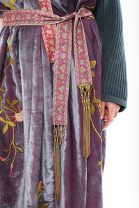 Something Magical Grape Jam Velvet and Knit Kimono Coat