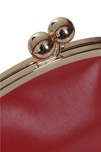 Red Elegant Daytime Kisslock Handbag