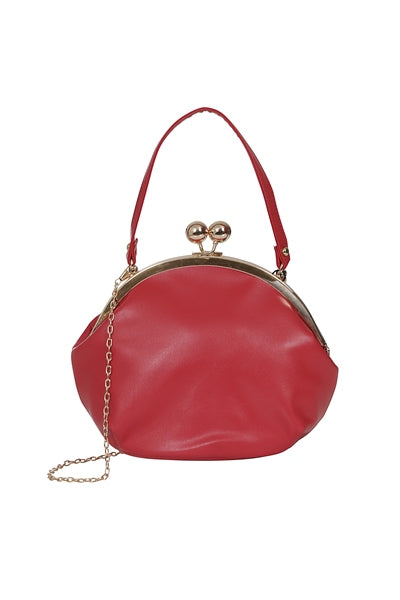 Red Elegant Daytime Kisslock Handbag