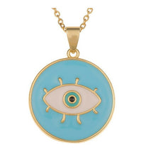 Load image into Gallery viewer, Classic Evil Eye Round Pendant Necklace- More Colors Available!
