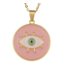 Load image into Gallery viewer, Classic Evil Eye Round Pendant Necklace- More Colors Available!
