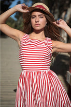 Load image into Gallery viewer, Candice Red and White Striped Swing Dress
