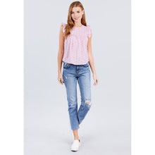 Load image into Gallery viewer, blush pink eyelet ruffle top
