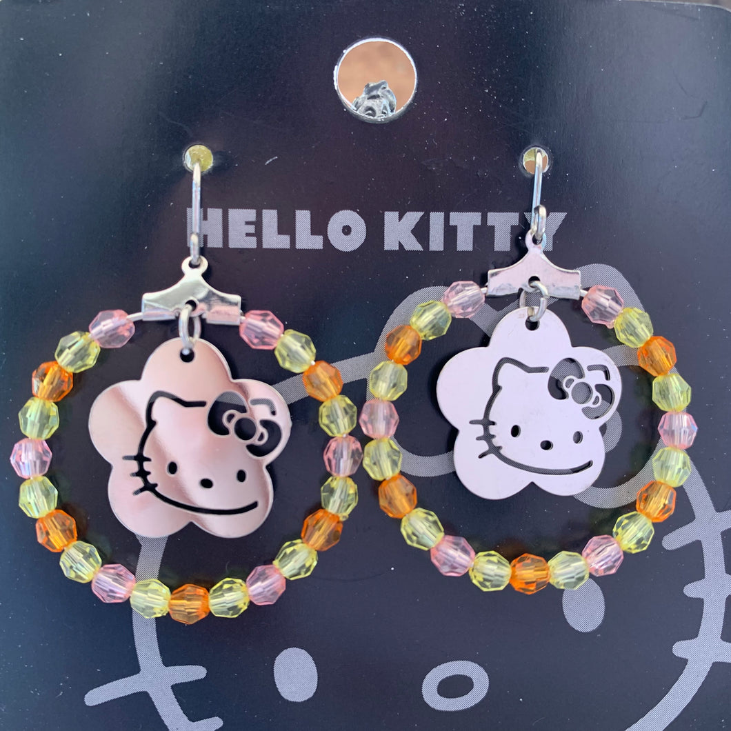 Hello Kitty Beaded Hoop Earrings