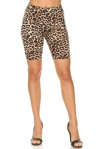 Leopard print bike shorts 