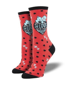 Love VS Sleep Care Bears (Red) Women's Funky Socks