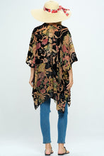 Load image into Gallery viewer, Dark Floral Velvet Burnout Kimono
