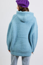 Load image into Gallery viewer, Light Blue Fluffy Oversized Knit Hoodie
