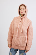 Load image into Gallery viewer, Light Pink Fluffy Oversized Knit Hoodie
