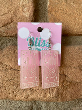 Load image into Gallery viewer, Fortune Tarot Card Glitter Acrylic Statement Earrings- More Colors Available!
