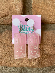 Fortune Tarot Card Glitter Acrylic Statement Earrings- More Colors Available!
