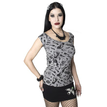 Load image into Gallery viewer, Elvira Comic Icons Grey Off Shoulder Top
