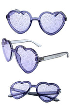 Load image into Gallery viewer, Rainbow Glitter Crystal Heart Sunglasses
