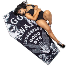 Load image into Gallery viewer, Go Away Ouija Coffin Beach Towel
