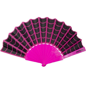 Pink Spiderweb Scallop Hand Fan