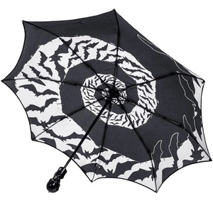 Bat Swirl Skull Handle Umbrella