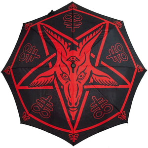 Satanic Star Skull Handle Umbrella