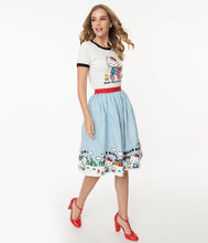 Load image into Gallery viewer, Hello Kitty Little Town Border Print Swing Skirt
