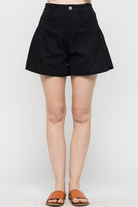Black High Waist Wide Leg Shorts