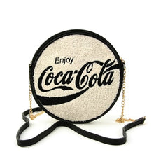 Load image into Gallery viewer, Coca Cola Round Disk Chenille Purse
