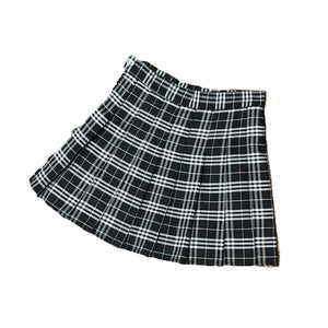 Black and White Plaid Mini Skirt