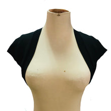 Load image into Gallery viewer, Black Cropped Short Sleeve Shrug
