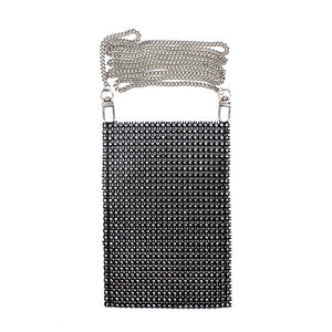 Mesh Rhinestone Crossbody Mini Bag