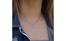 Load image into Gallery viewer, Dainty Turquoise Enamel Moon on Paperclip Chain - More Styles Available!
