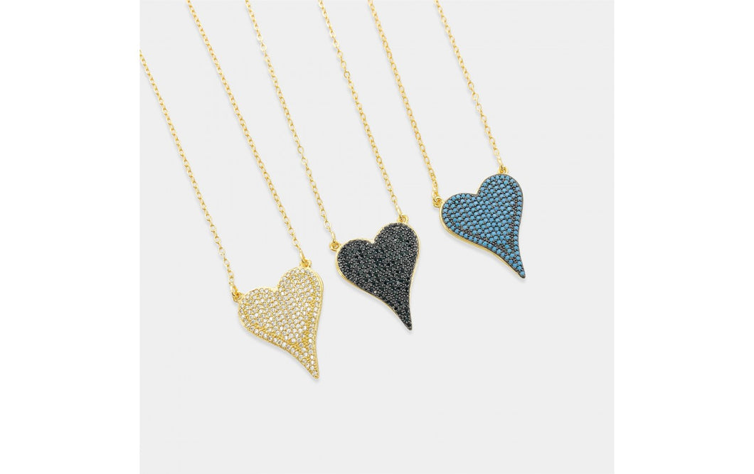 Dainty Heart with Micro Pave Stones Necklace- More Styles Available!